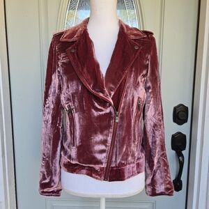 As By Df Cult Velvet Moto Jacket
